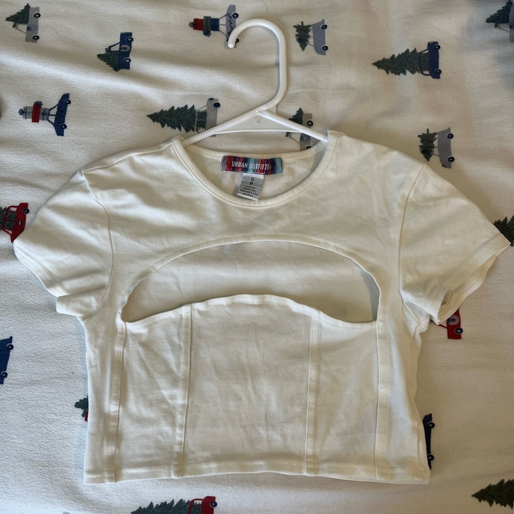 Urban Outfitters Cut Out Cropped Tee
